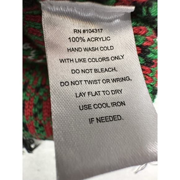 Christmas Sweater Womens Size Large With Love Derek Plaid Crop Off Shoulder - Picture 5 of 6